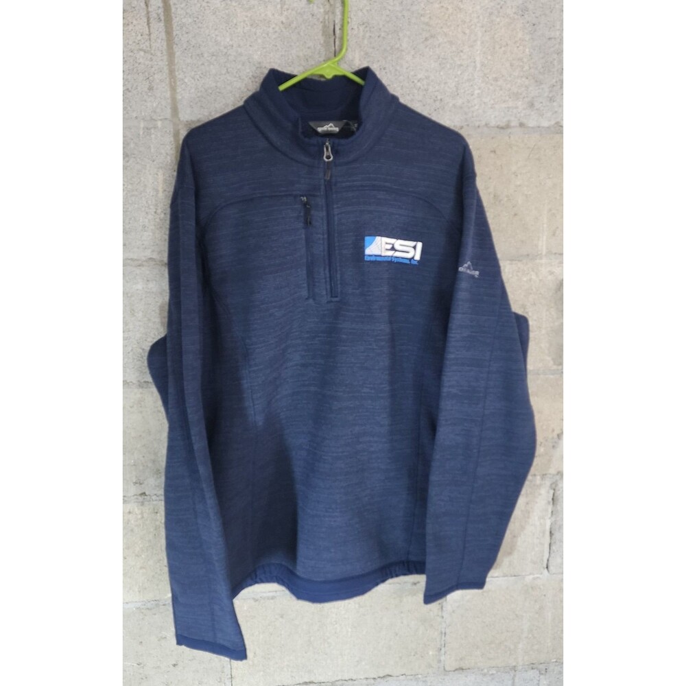 Eddie Bauer Pullover 1/4 Zip Embroidered Logo Men’s Sweater Fleece Blue Size XXL